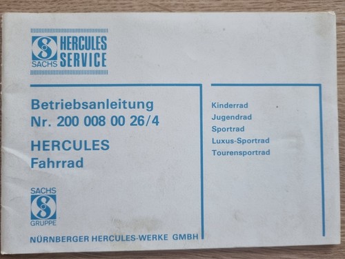 Betriebsanleitung hercules - betriebsanleitung,