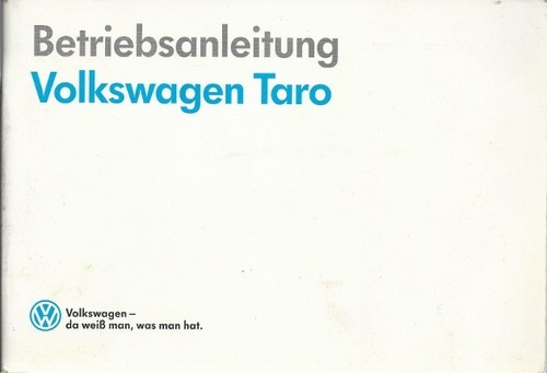 Taro betriebsanleitung 1989 - taro,