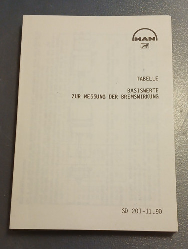 Man werkstatthandbuch tabelle - man,